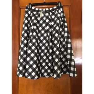 Talbots buffalo check silk skirt